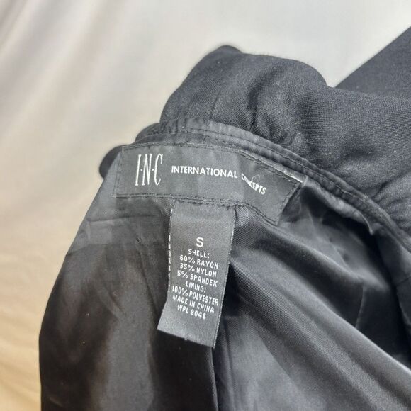 INC International Concepts Ruffle Black Blazer Jacket Womens Stylish Business - Picture 7 of 7